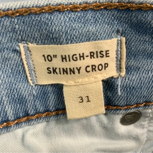 Madewell 10” High-Rise Skinny Crop Raw Hem. Style# NI913. Size 31. Light Wash. - Picture 11 of 11